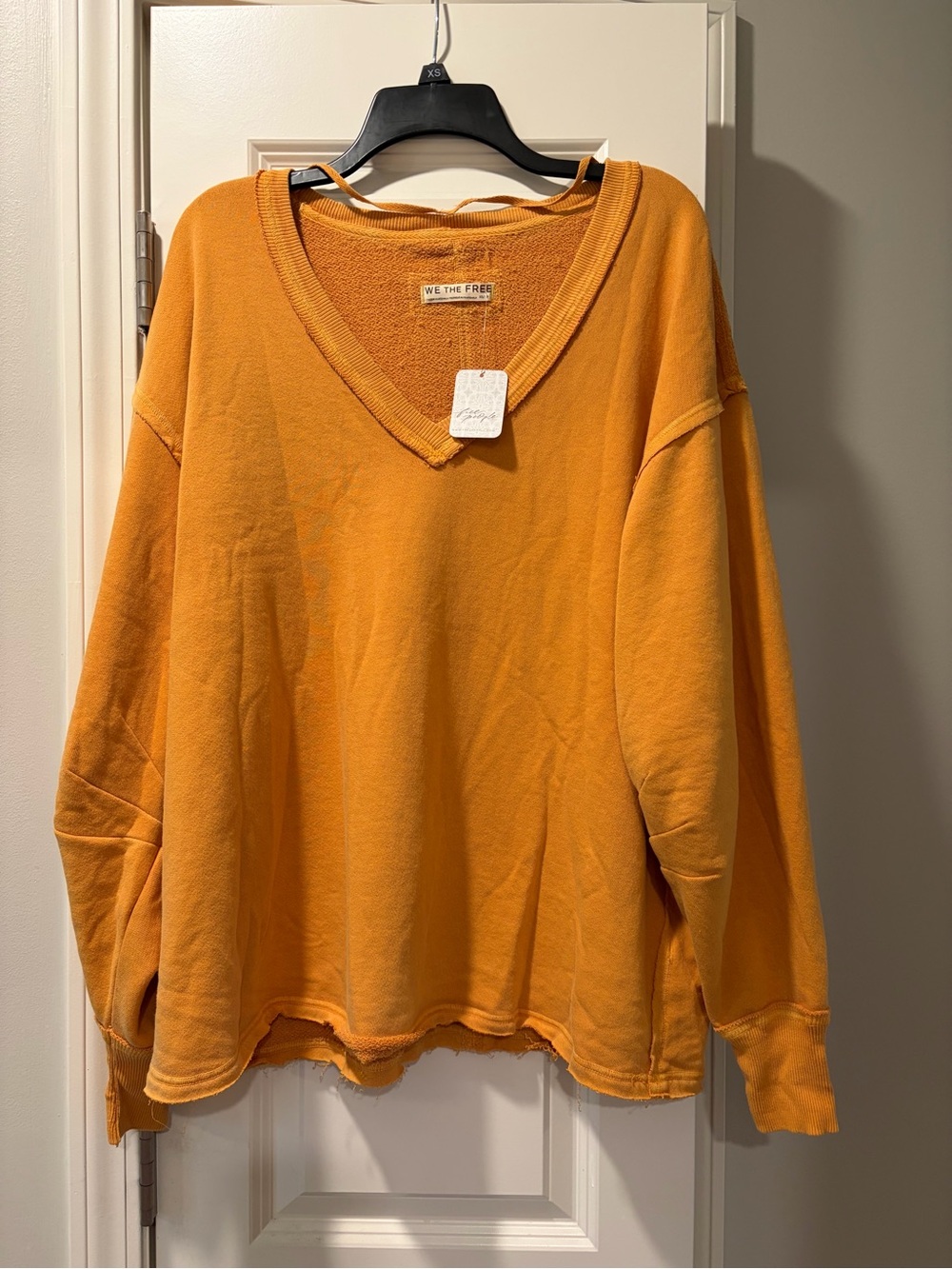 We The Free Venice V-Neck Sweatshirt in Golden Yellow
